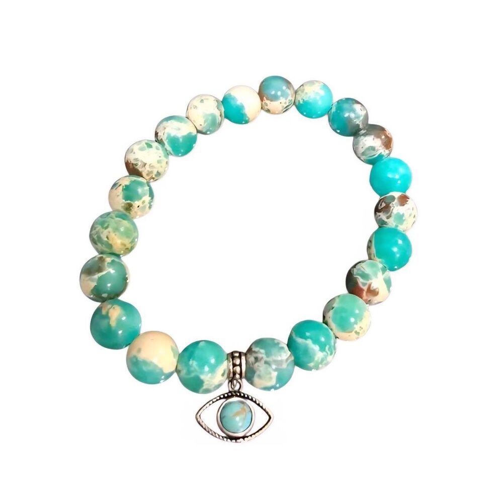 Koala Arts & Designs‎ Turquoise Imperial Jasper Gemstone  Stretch Bracelet